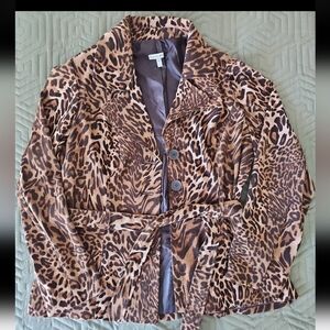 Leopard Print Women's Jacket Size XL